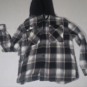 No Boundaries Black and White Plaid Button Down Shirt